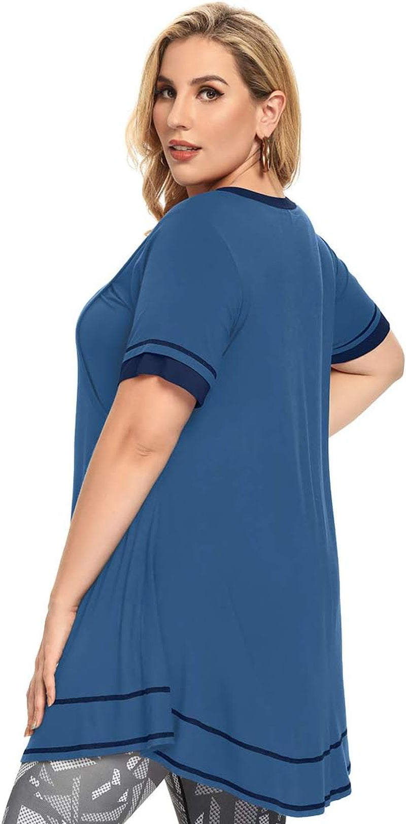 Women'S Short Sleeve Casual plus Size Nursing Maternity Clothing Swing Tunic Tops Loose Breastfeeding Shirts