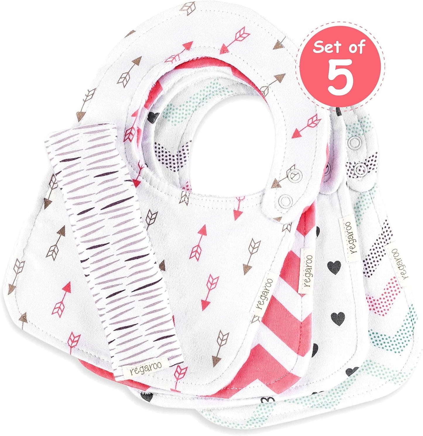 The Ultimate Waterproof Baby Bib Triple Layer with Softest, Cotton Front & Back plus Waterproof Inner Layer