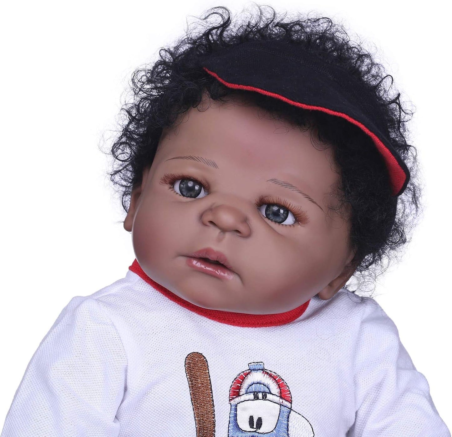 58 Cm African American Black Skin Anatomically Correct Reborn Baby Dolls Full Body Silicone Doll with Clothes (Boy)