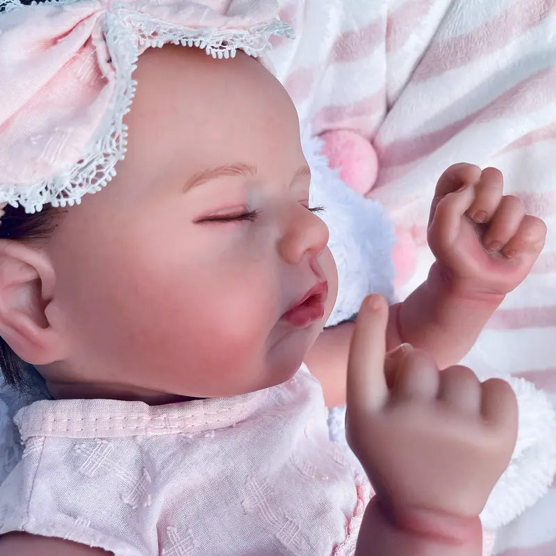 Wooroy Realistic Reborn Baby Doll - Birthday Gift, Girl Gift, Kids Gift, Christmas Gift, Big Sister Gift, Lifelike Baby Doll, 20'' Doris Sleeping Soft Weighted Reborn Doll, Handmade Newborn Baby Doll, Gift Toys for All Ages and Occasions.