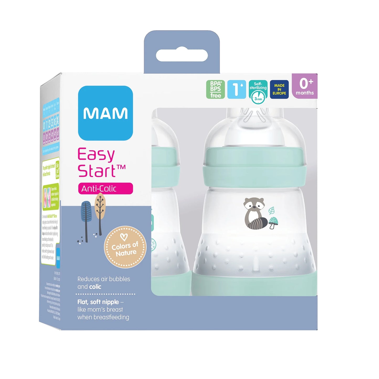 Easy Start Anti-Colic Matte Bottle 5 Oz, 2 Pack Sage