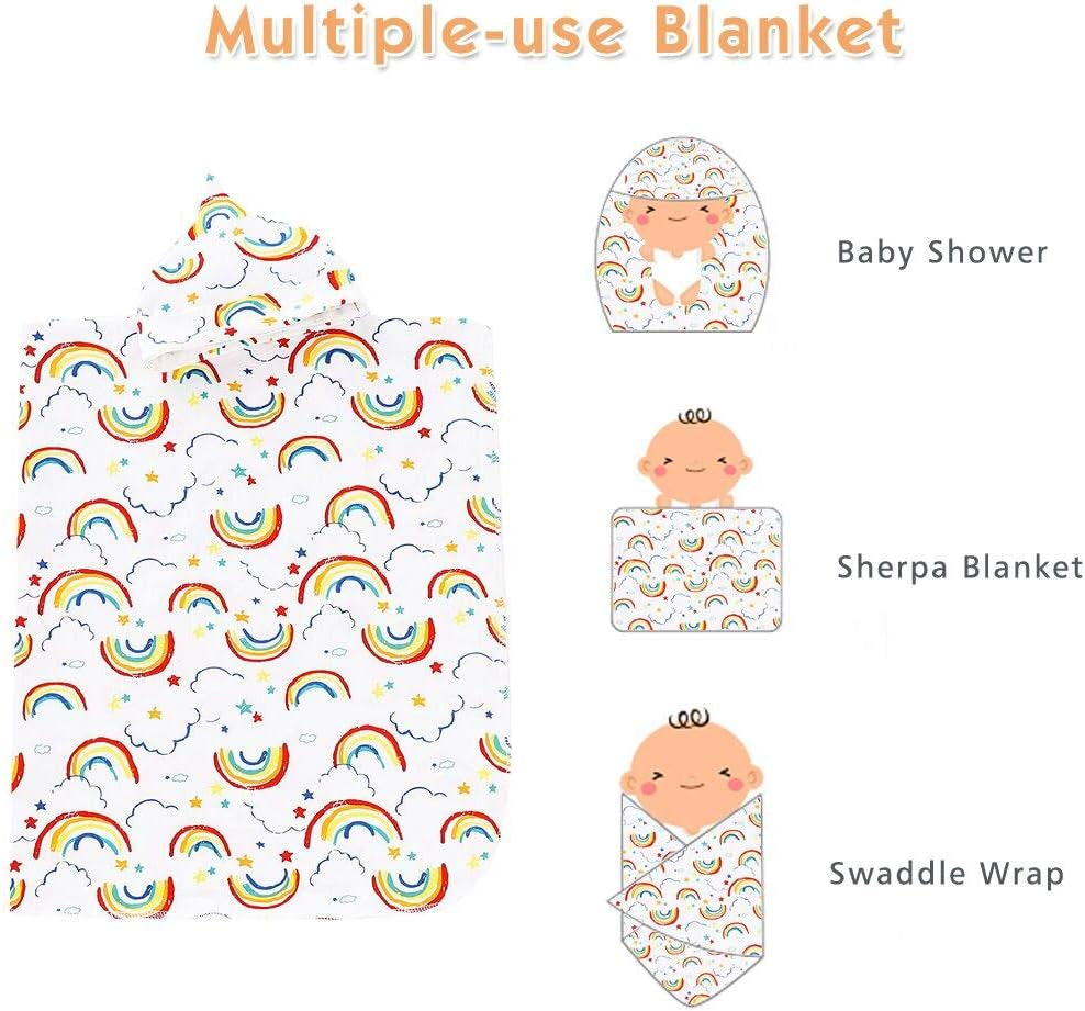 Baby Blanket Newborn Girl Receiving Blankets Floral Infant Girls Swaddle Blanket with Headband