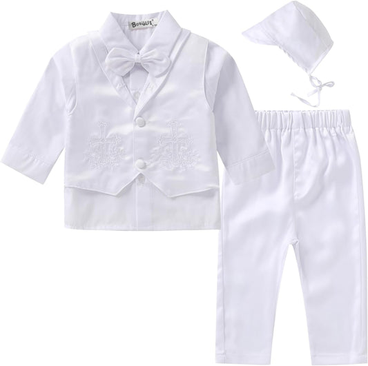 Baptism Outfits for Boys Baby Boy Outfits Christening Gifts White Suits with Dress Shirt Pants