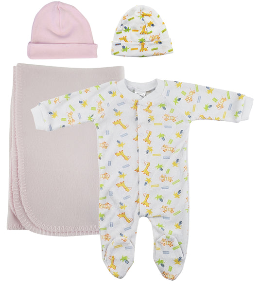 Girls Newborn Baby 4 Pc Layette Sets NC_0960