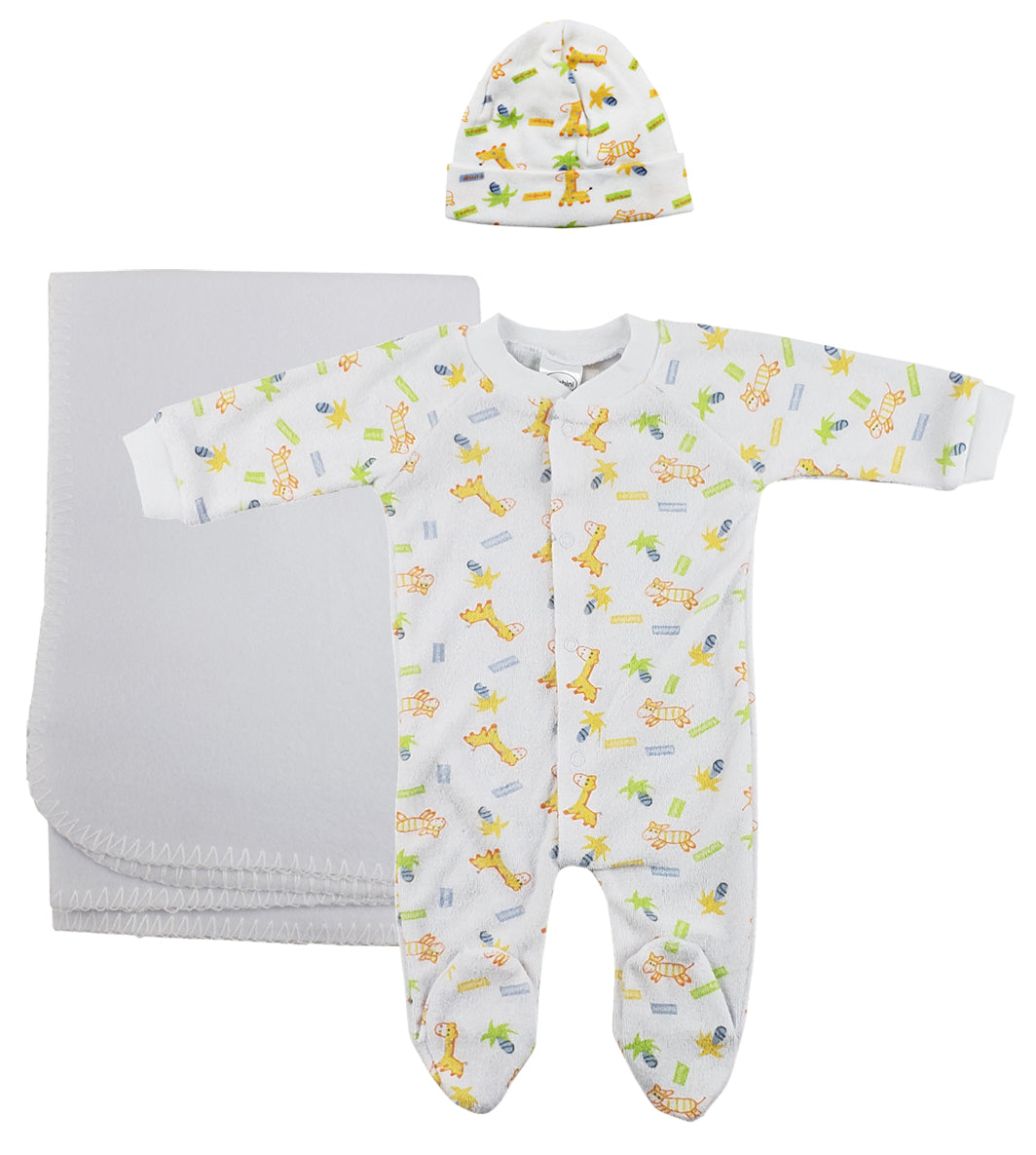 Unisex Newborn Baby 3 Pc Layette Sets NC_0965