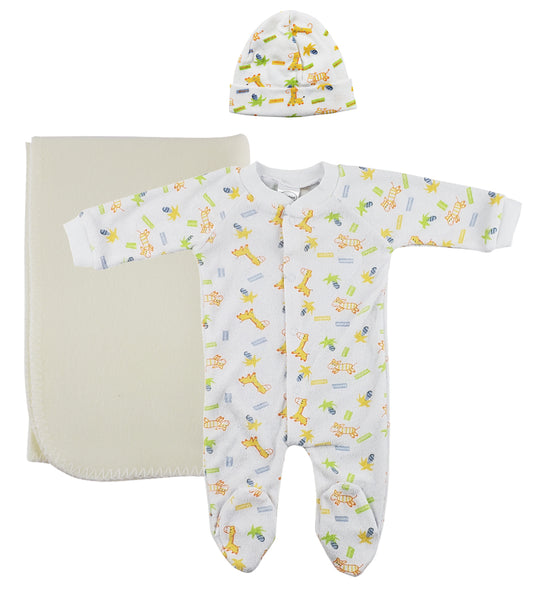 Unisex Newborn Baby 3 Pc Layette Sets NC_0972