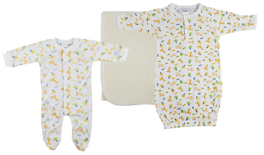 Unisex Newborn Baby 3 Pc Layette Sets NC_0974