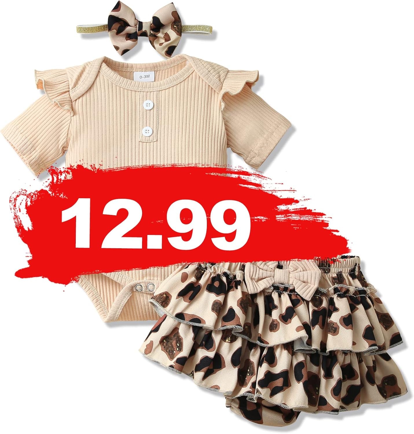 Newborn Baby Girl Clothes, Infant Girl Outfits Romper + Floral Pants + Headband Set