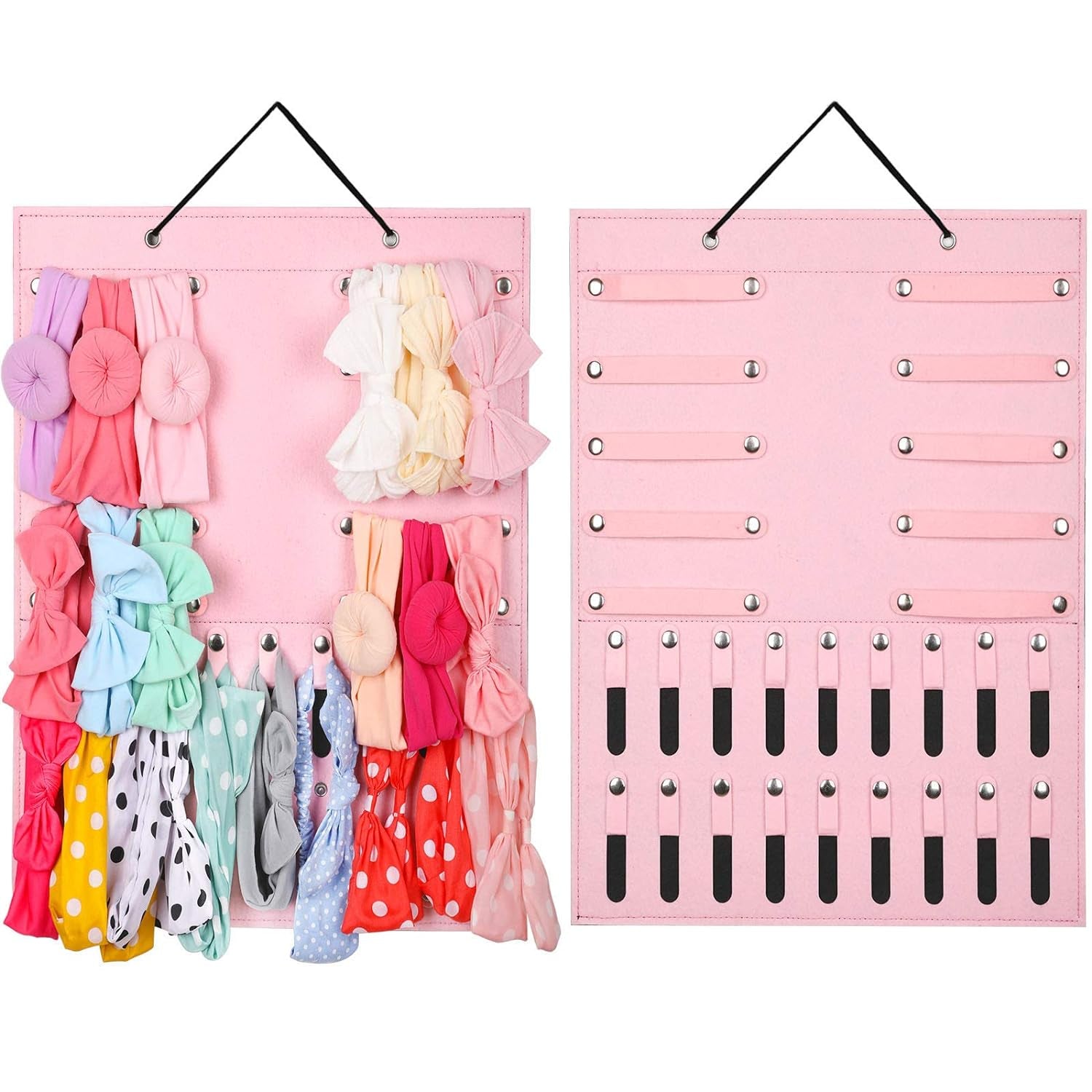 Headband Holder - Organizer Storage Newborn Baby Girl Headbands, Bows, Scrunchie and Hair Accessories for Display (Pink)