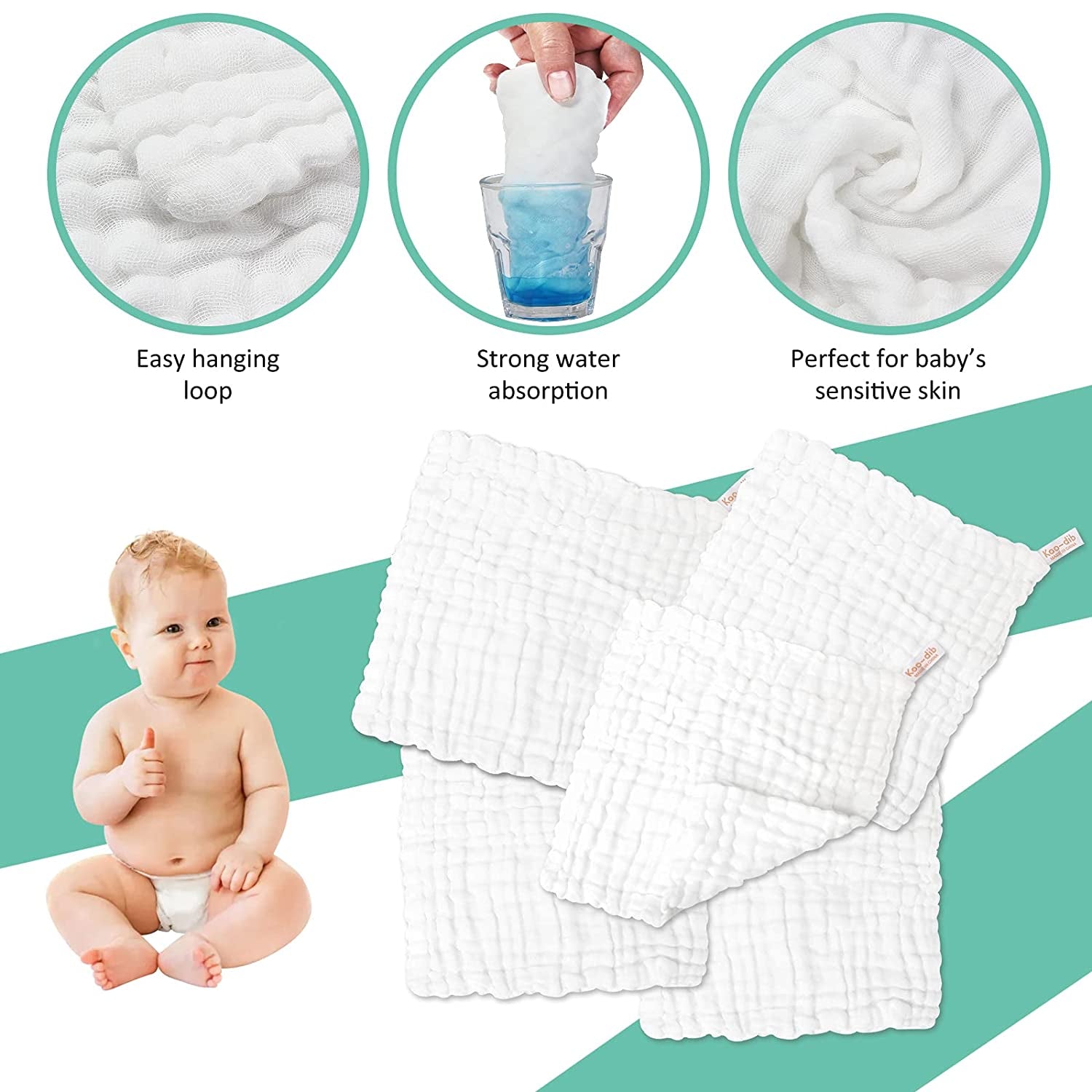 Baby Muslin Washcloths Baby Towels and Washcloths for Face Newborn Essentials Registry Baby Muslin Burp Cloths and Wash Cloths for Sensitive Skin 10 Pack 10X10 Inches