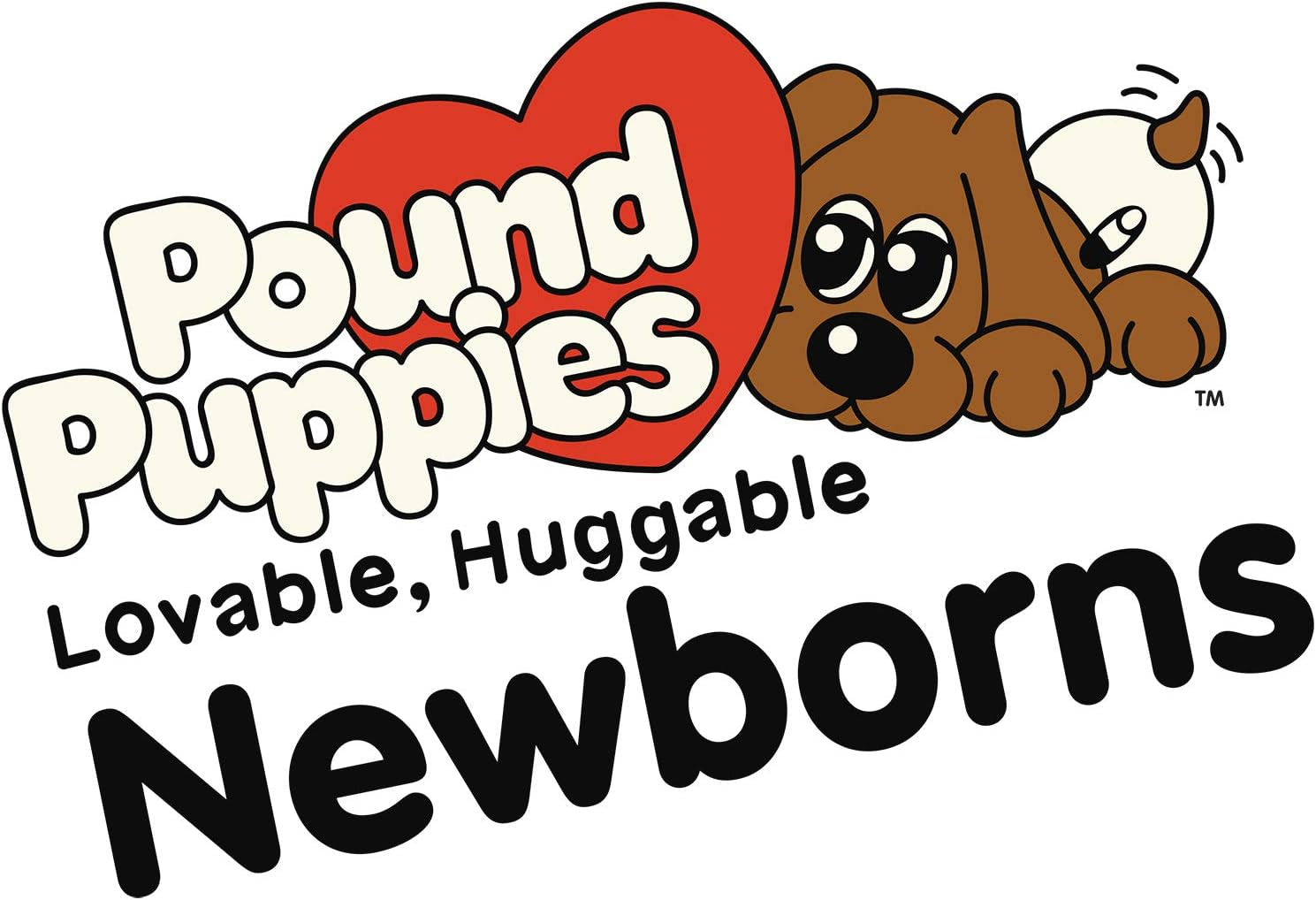 Pound Puppies Newborns - Classic Stuffed Animal Plush Toy - 8" - Black - Great Gift for Boys & Girls