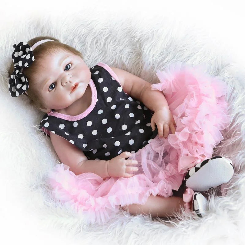 23" Newborn Handmade Reborn Baby Doll Full Body Silicone Vinyl Girl