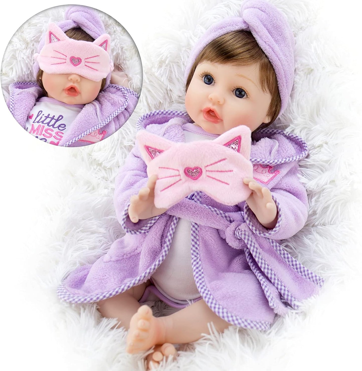 Reborn Baby Dolls Realistic Baby Girl Lifelike Weighted Newborn Doll 22 Inch 11 Pieces Set Gift for Age 3+