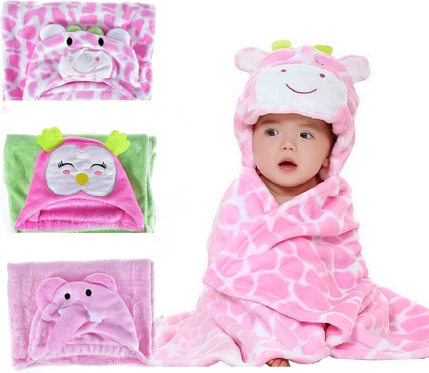 3 Pack Hooded Baby Bath Towel Set for Newborns Infants Hooded Towels Ultra Absorbent Soft Perfect Gifts for Boys Girls