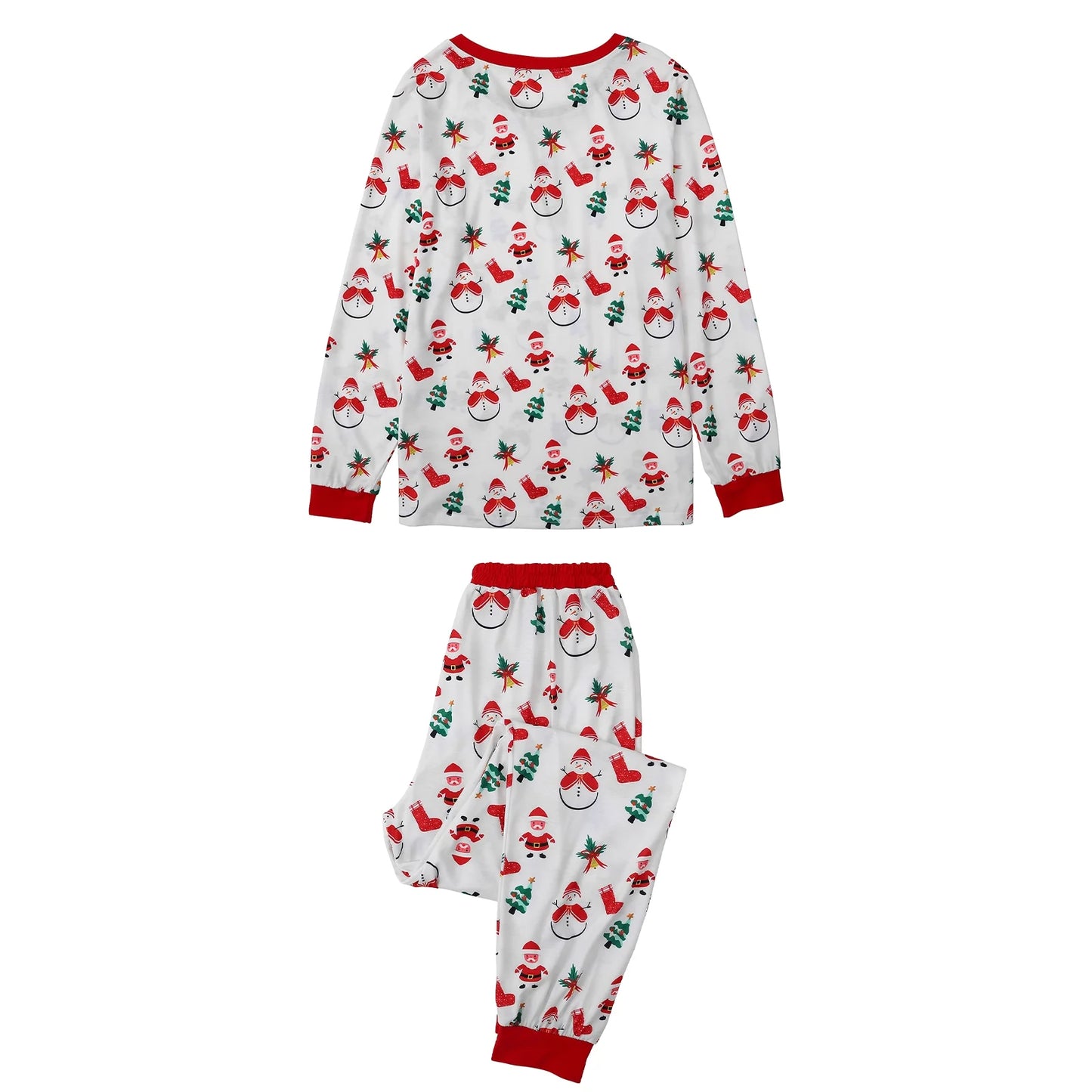 Family Matching Sets Christmas Pajamas Dad Mom Kids Baby Xmas Snowman and Santa Claus Print Long Sleeve Home Wear