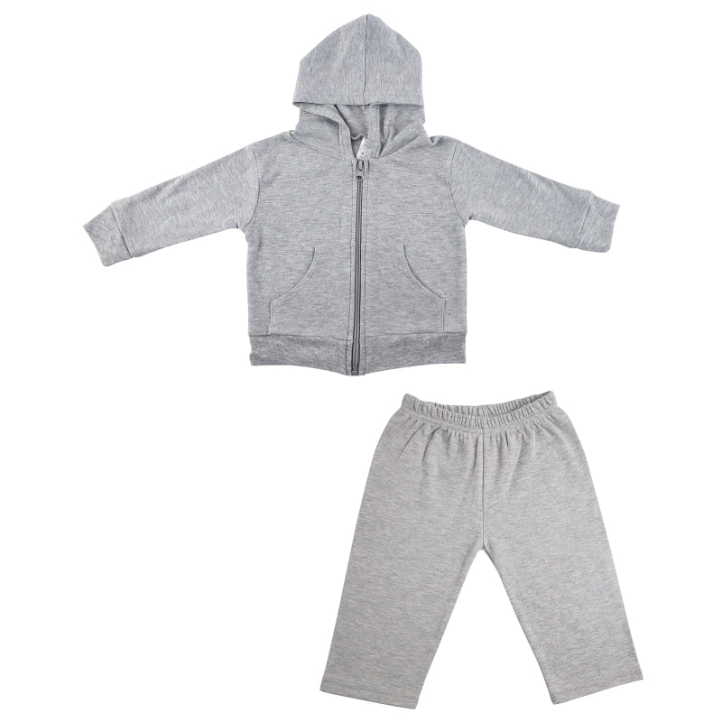 Heather Grey Interlock Sweat Pants and Hoodie Set 419Set