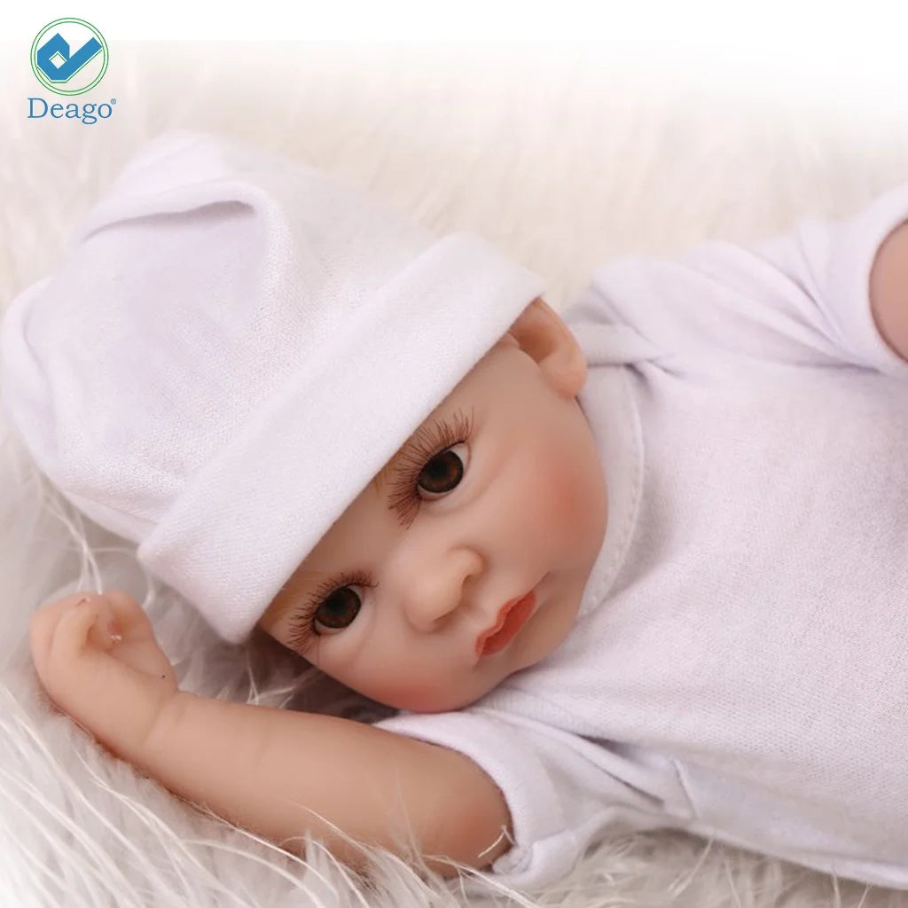 Reborn Newborn Baby Realike Doll Handmade Lifelike Silicone Vinyl Weighted Alive Lovely Cute Doll Gifts 11" (Boy)