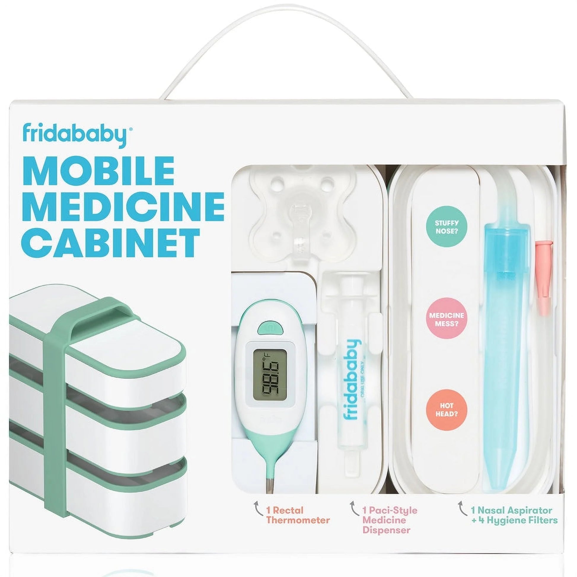 Mobile Medicine Travel Kit with Case, Sick Baby and Newborn Essentials Including Nose, Thermometer, and Pacifier Syringe