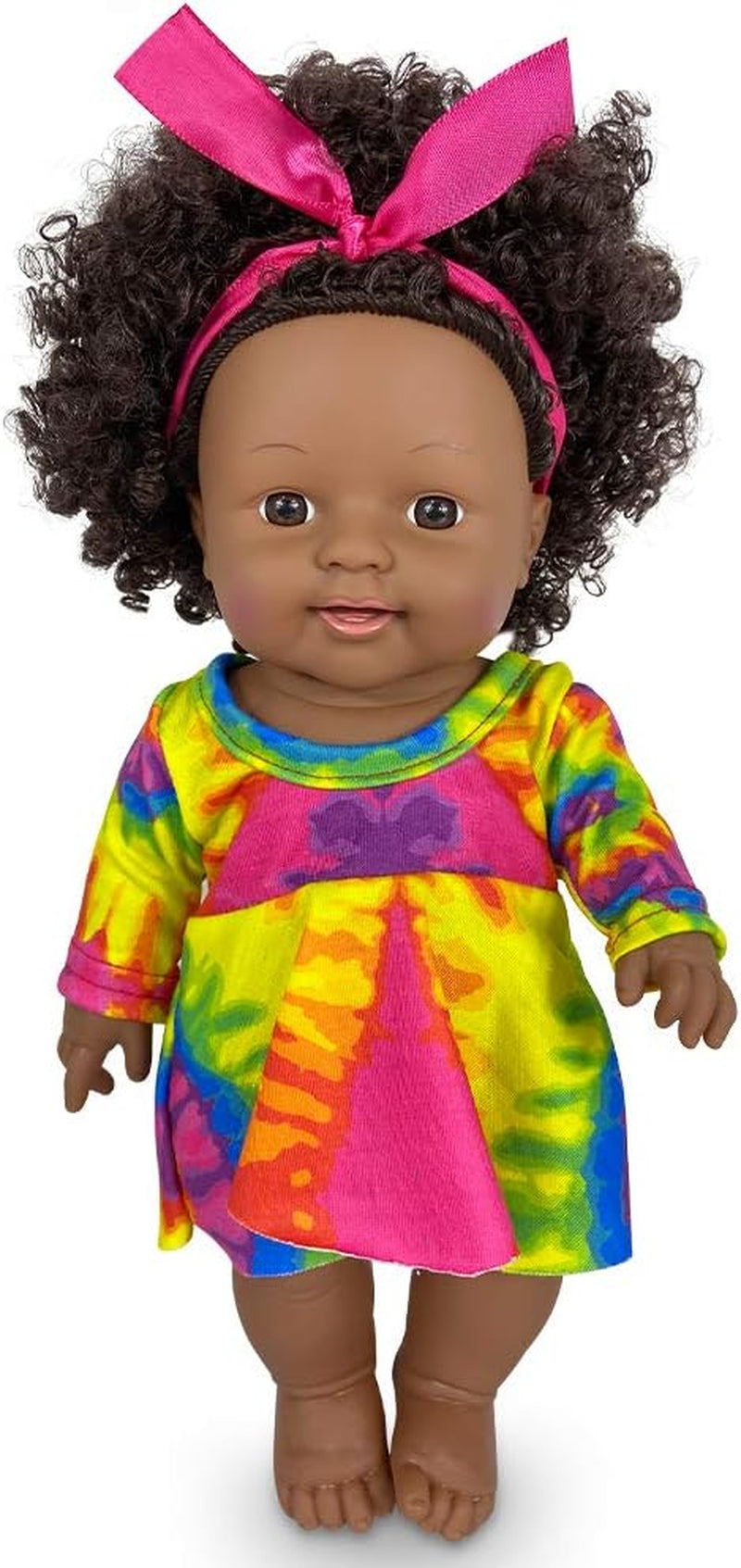 Black Girl Dolls 12In American African Baby Doll Aged 2 3 4 5 6 7 Years Fashion Play Doll Reborn Baby Toy Doll - Life Size Adjustable Perfect for Gifts