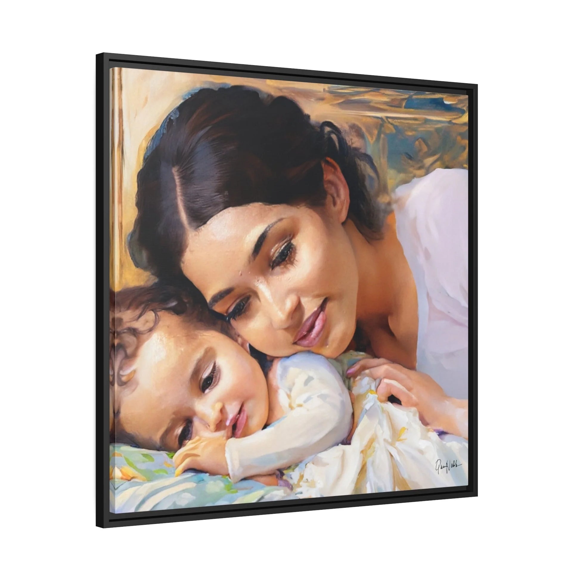 Framed Canvas Wall Art MOTHER and BABY - by Queennoble