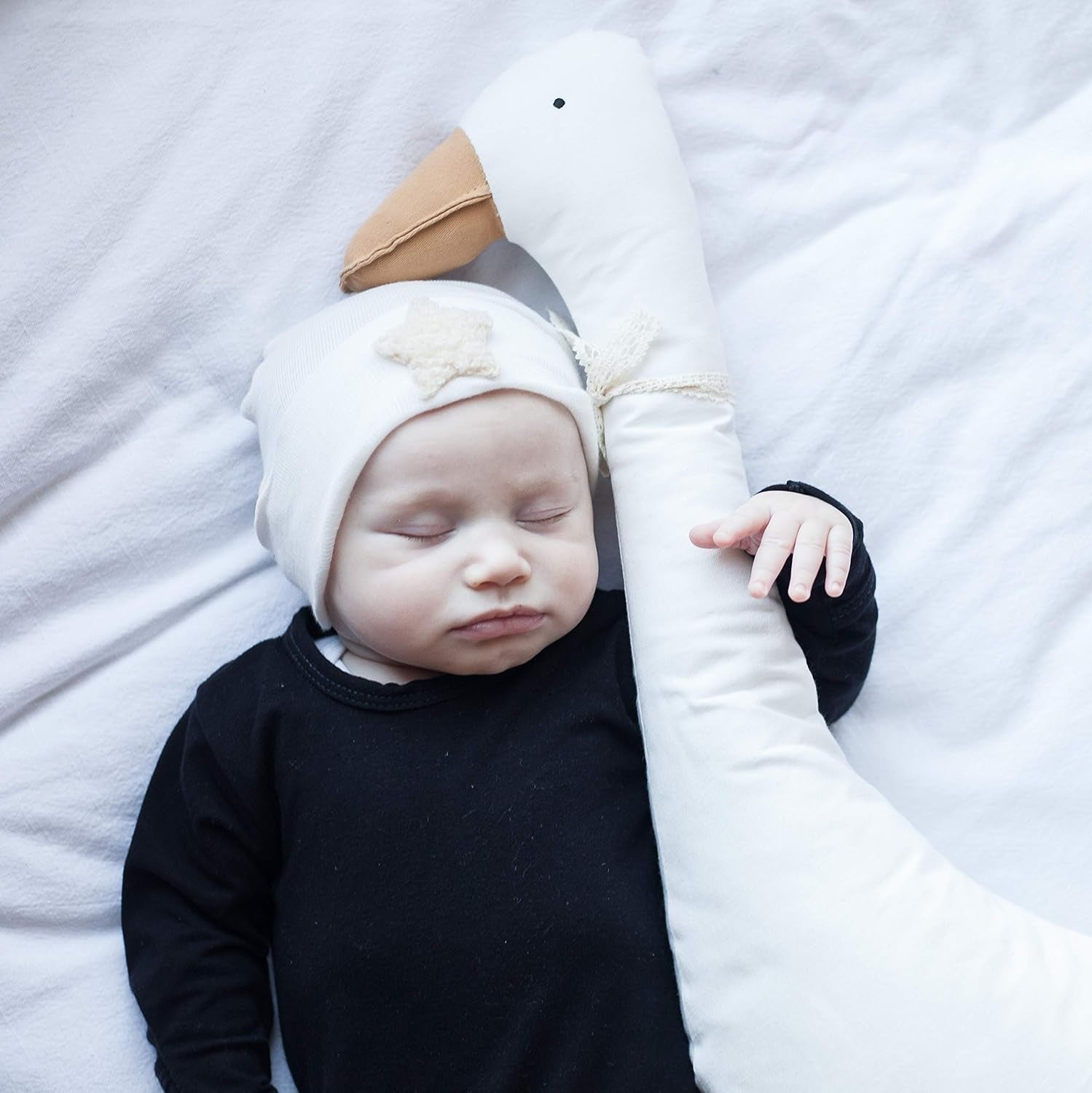 Newborn Hospital Hat 2-Pack Set for Baby — 100% Cotton Mesh Fabric for Lightweight, Breathable Comfort (White Silver Crown | White Beige Fuzzy Star)