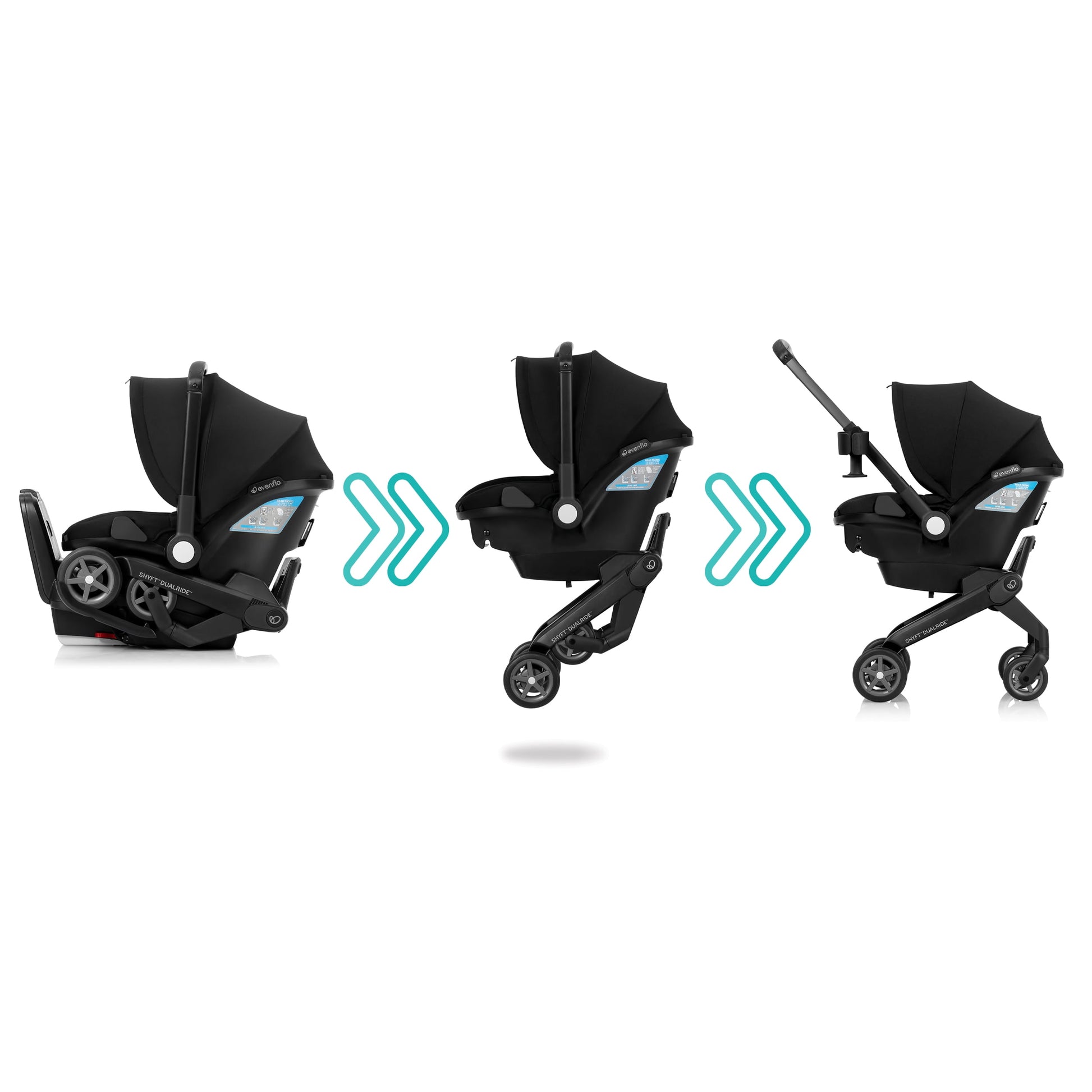 Shyft Dualride Infant Car Seat and Stroller Combo (Beaufort Black), Unisex