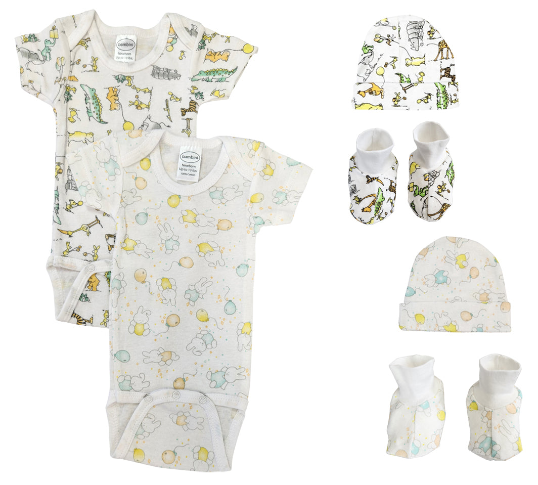 Unisex Newborn Baby 6 Pc Layette Sets NC_0573