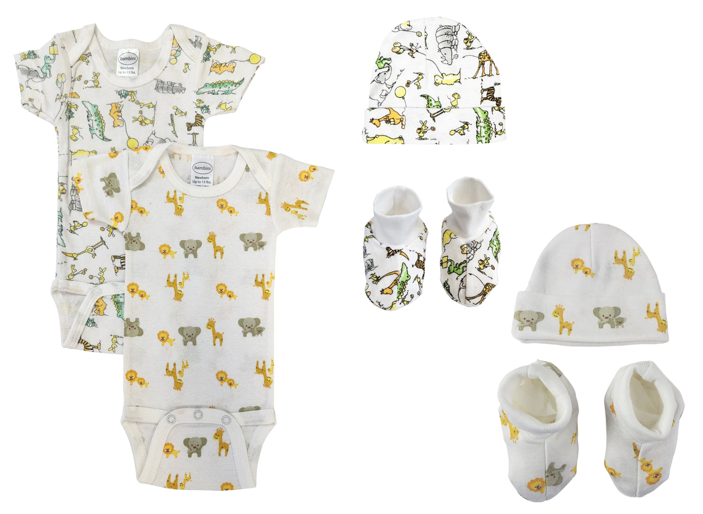 Unisex Newborn Baby 6 Pc Layette Sets NC_0575