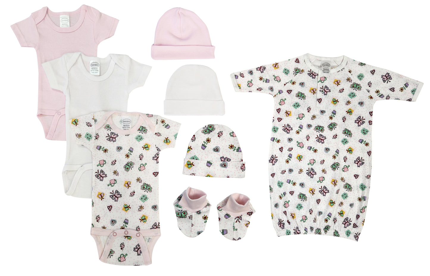 Newborn Baby Girl 8 Pc Layette Sets NC_0586