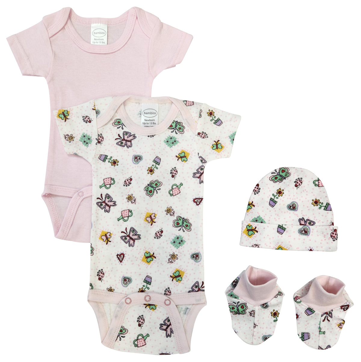 Newborn Baby Girl 4 Pc Layette Sets NC_0594