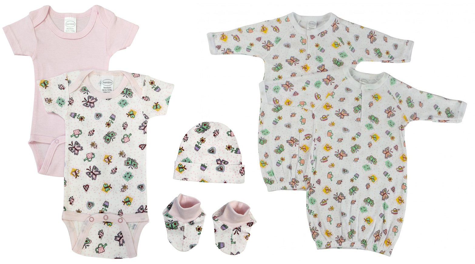 Newborn Baby Girl 6 Pc Layette Sets NC_0602