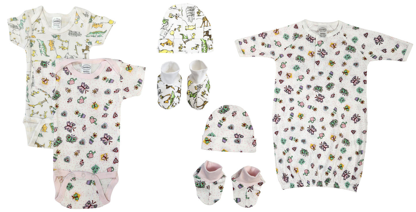 Newborn Baby Girl 7 Pc Layette Sets NC_0611