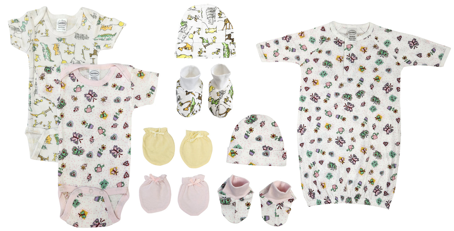 Newborn Baby Girl 9 Pc Layette Sets NC_0612