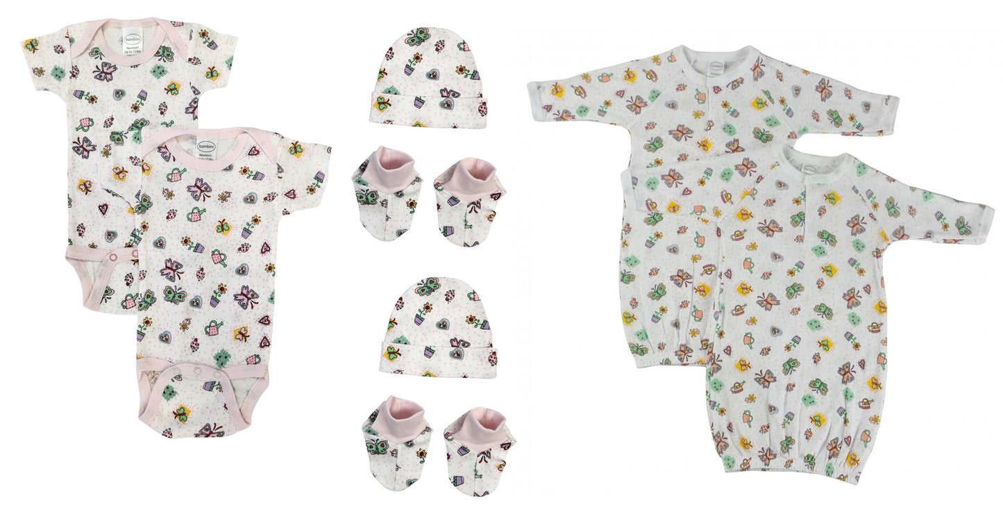 Newborn Baby Girl 8 Pc Layette Sets NC_0621