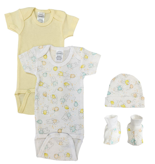 Unisex Newborn Baby 4 Pc Layette Sets NC_0639