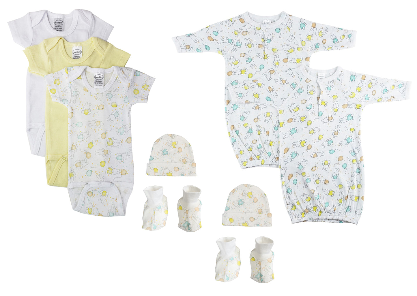 Unisex Newborn Baby 9 Pc Layette Sets NC_0648