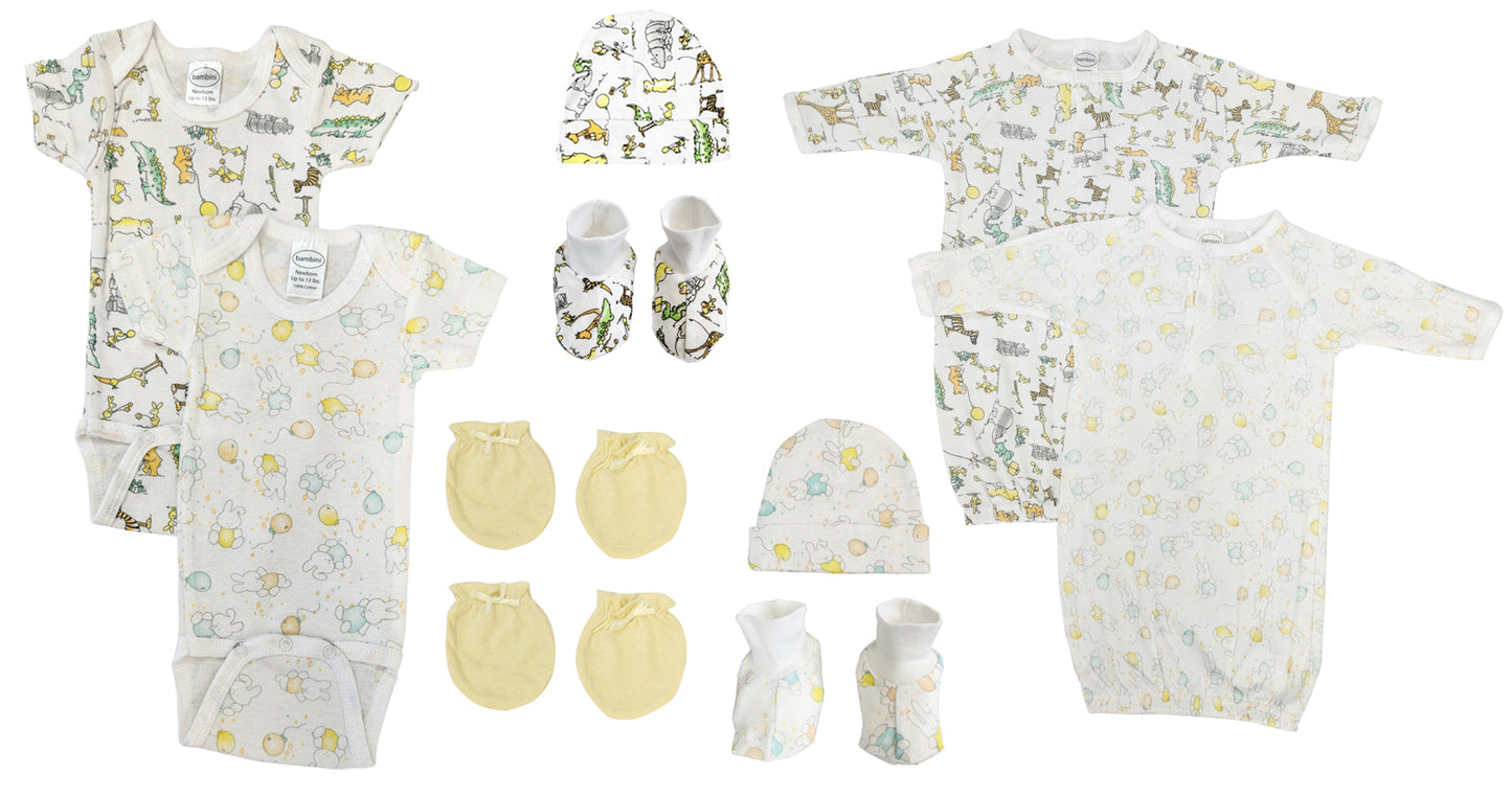 Unisex Newborn Baby 10 Pc Layette Sets NC_0654