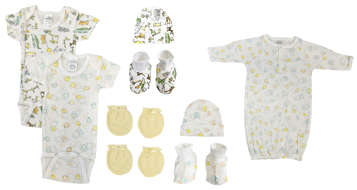 Unisex Newborn Baby 9 Pc Layette Sets NC_0656