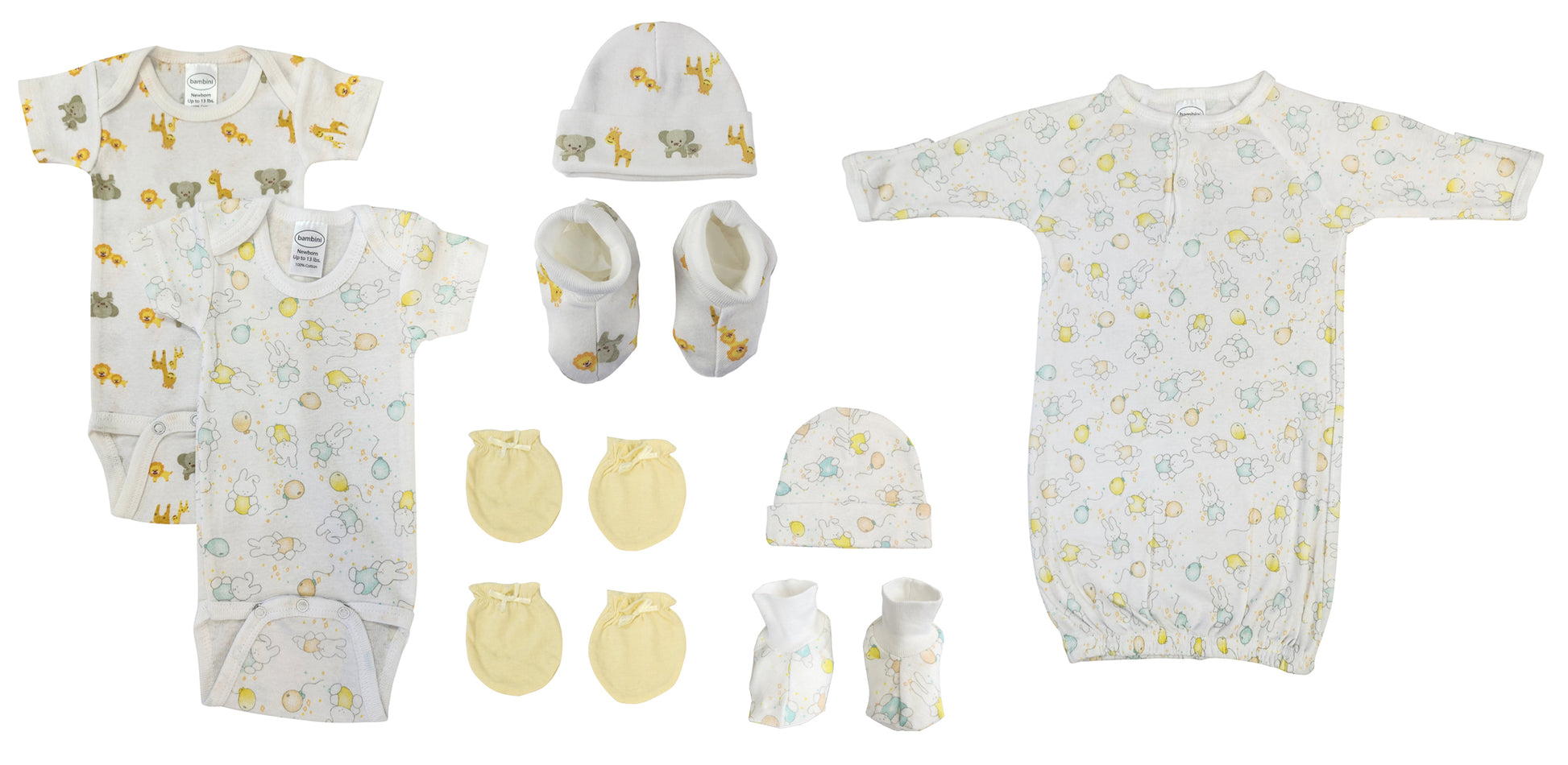 Unisex Newborn Baby 9 Pc Layette Sets NC_0670