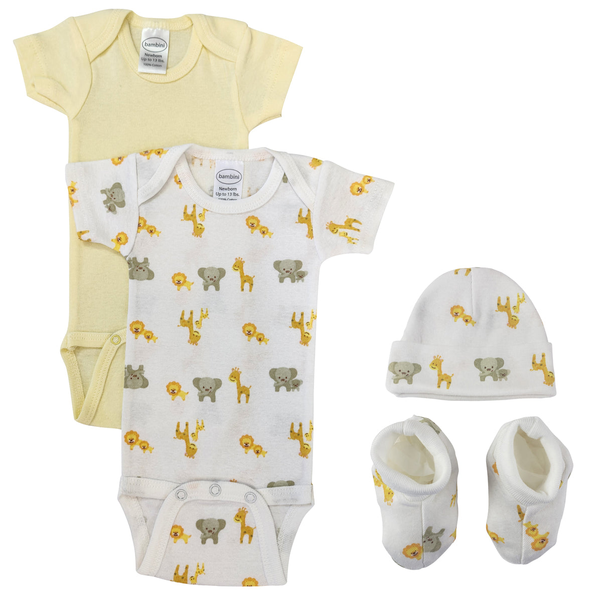 Unisex Newborn Baby 4 Pc Layette Sets NC_0674