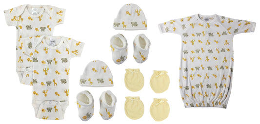 Unisex Newborn Baby 9 Pc Layette Sets NC_0695