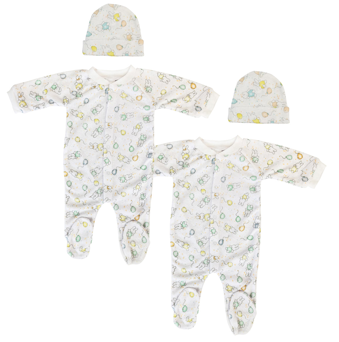 Unisex Closed-toe Sleep & Play with Caps (Pack of 4 ) NC_0702