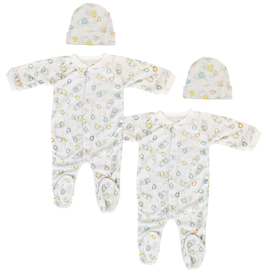 Unisex Closed-toe Sleep & Play with Caps (Pack of 4 ) NC_0702