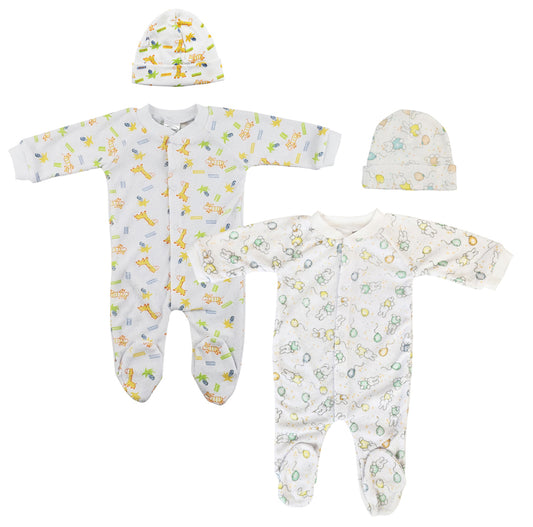 Unisex Closed-toe Sleep & Play with Caps (Pack of 4 ) NC_0708