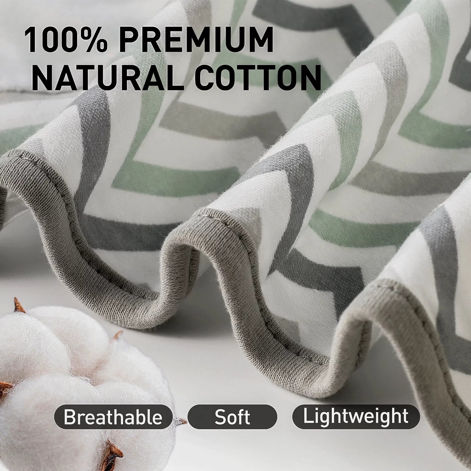 Organic Cotton Swaddle 3-Pack for Newborn Infant Boys Girls 0-3 Months, Animal World