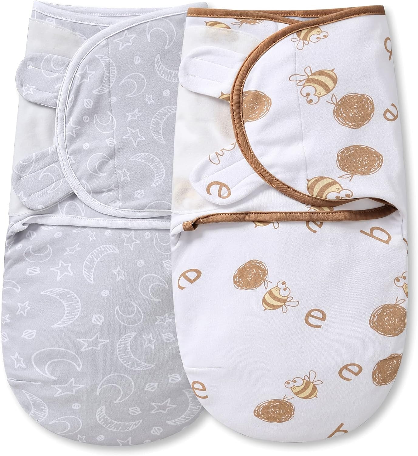 Soft & Breathable Baby Swaddle Blanket for 0-3 Months, Organic Cotton Baby Sleep Swaddle Sack, Newborn Swaddle Bag 0-3 Months with Baby-Friendly Hook & Loop Fatsener