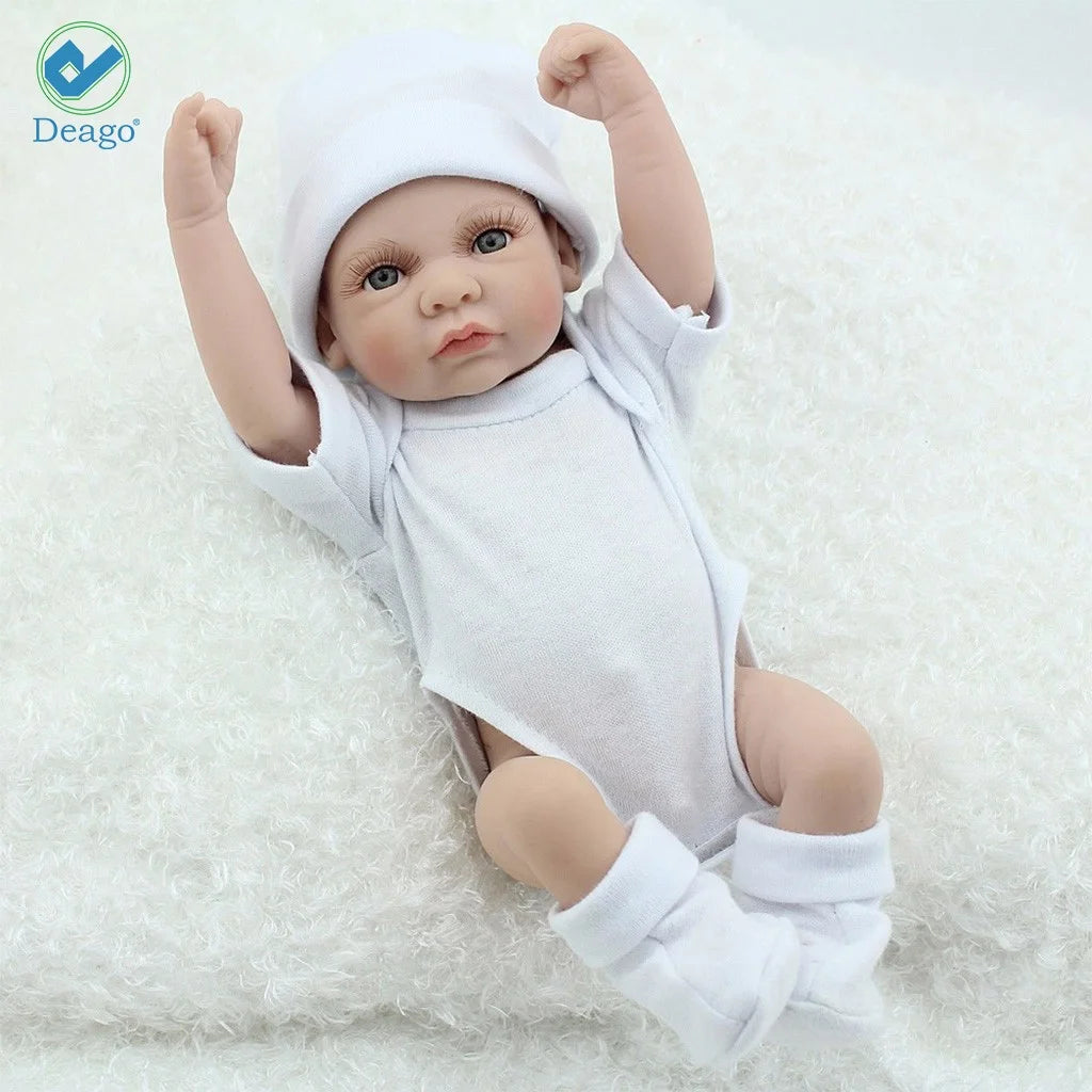 Reborn Newborn Baby Realike Doll Handmade Lifelike Silicone Vinyl Weighted Alive Lovely Cute Doll Gifts 11" (Boy)