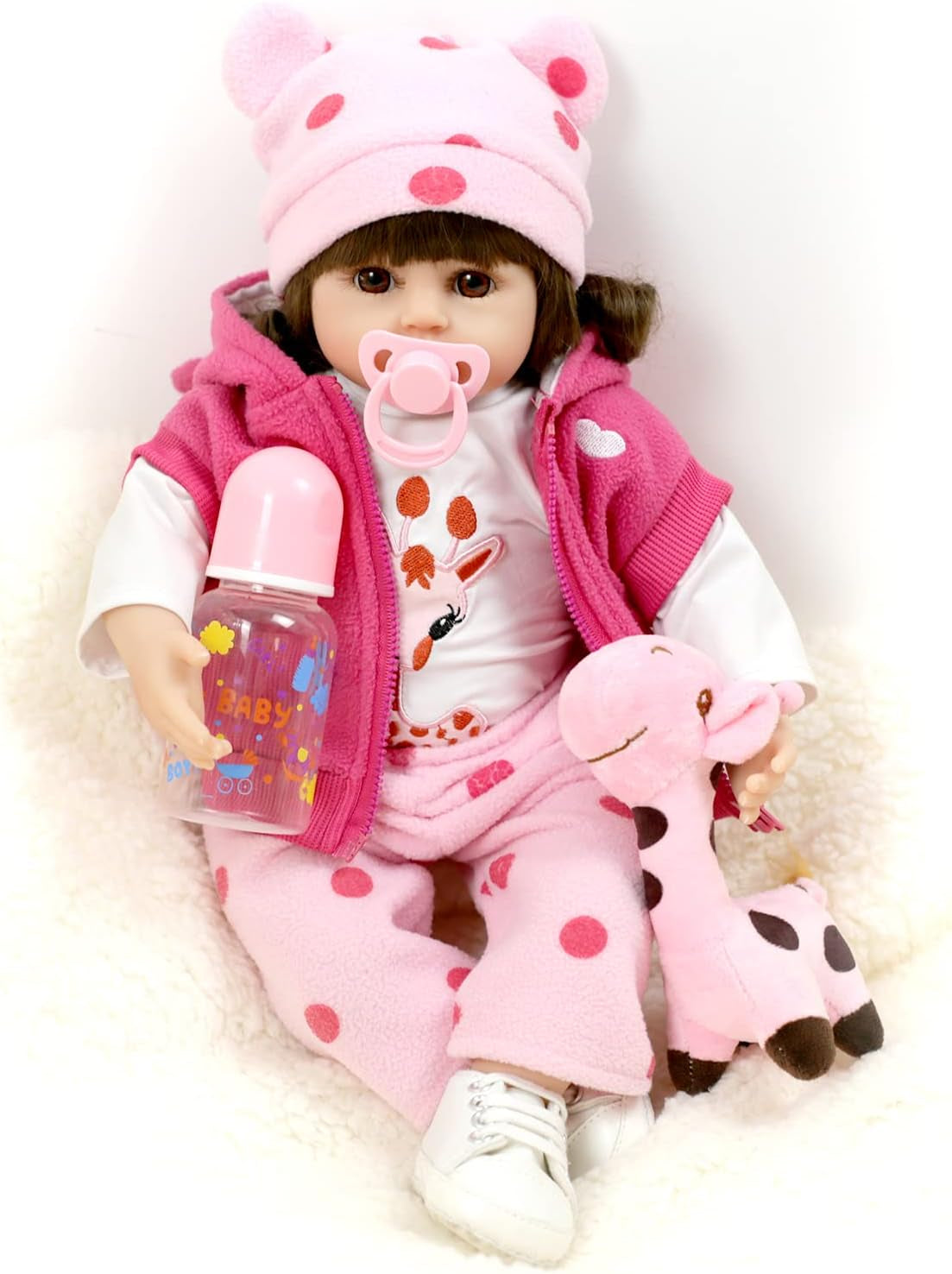 Reborn Baby Dolls Girls 18 Inch Realistic Newborn Baby Dolls Lifelike Weighted Baby Girl Dolls with Clothes and Toy Accessories Gift for Kids Age 3+