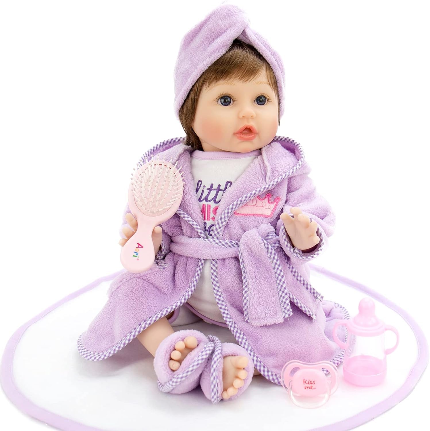 Reborn Baby Dolls Realistic Baby Girl Lifelike Weighted Newborn Doll 22 Inch 11 Pieces Set Gift for Age 3+