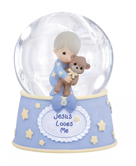 Jesus Loves Me Musical Snow Globe, Boy